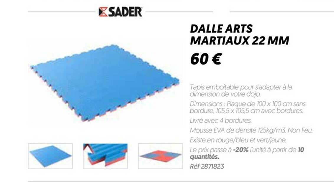 dalle arts martiaux 22 mm