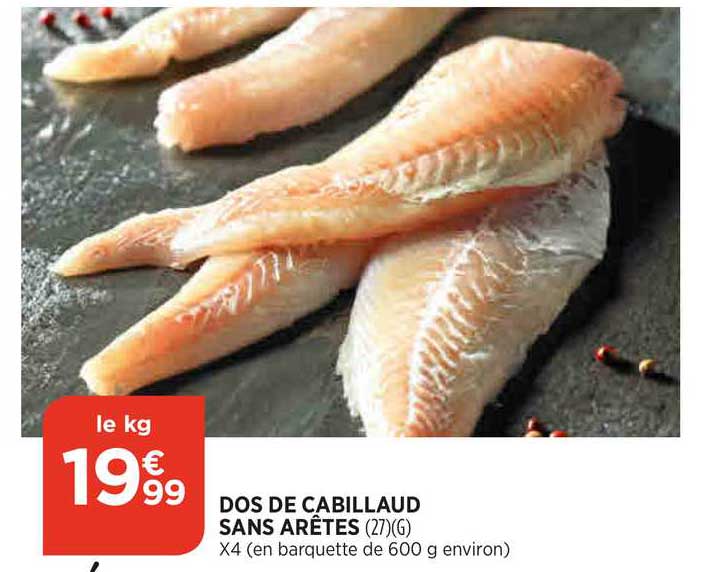 dos de cabillaud sans arêtes