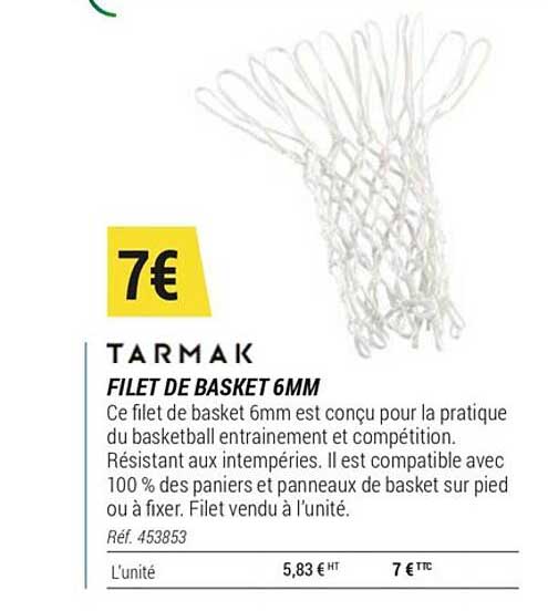 filet de basket 6mm tarmak