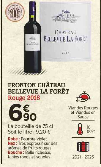 Fronton Château Bellevue La Forêt Rouge 2018