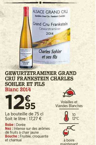 gewurtztraminer grand cru frankstein charles sohler et fils