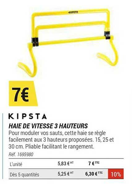 haie de vitesse 3 hauteurs kipsta