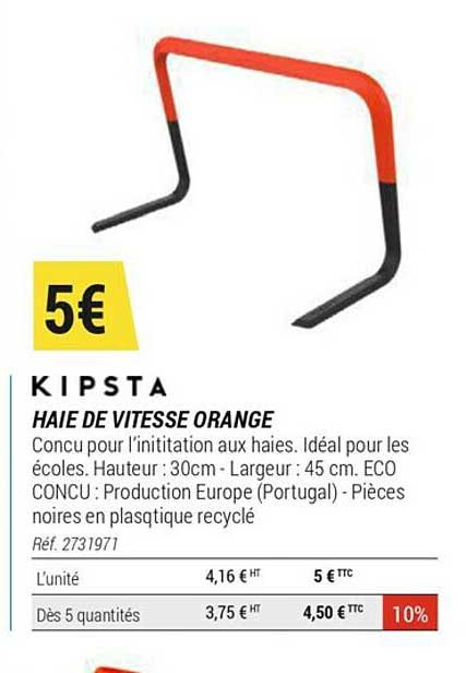 haie de vitesse orange kipsta