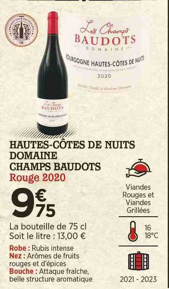 hautes-côtes de nuits domaine champs baudots rouge 2020