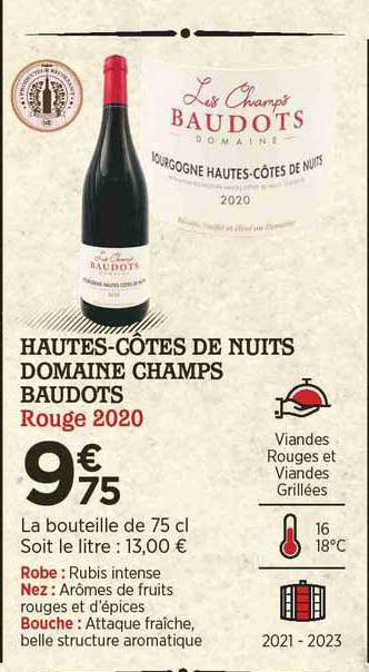 hautes-côtes de nuits domaine champs baudots rouge 2020