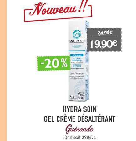 hydra soin gel crème désaltérant guérande