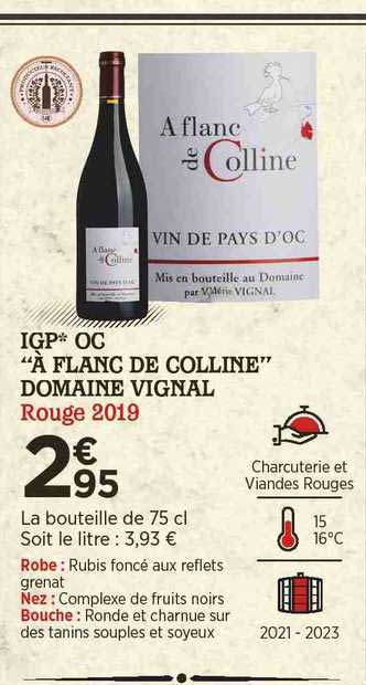 igp oc "à flanc de colline" domaine vignal rouge 2019
