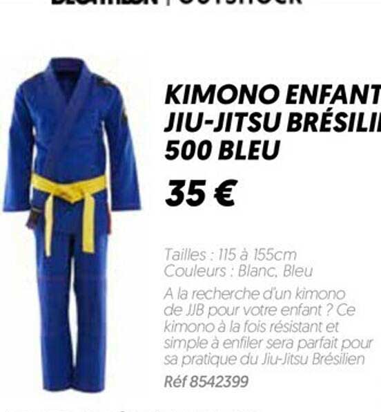 kimono enfant jiu-jitsu brésilien 500 bleu