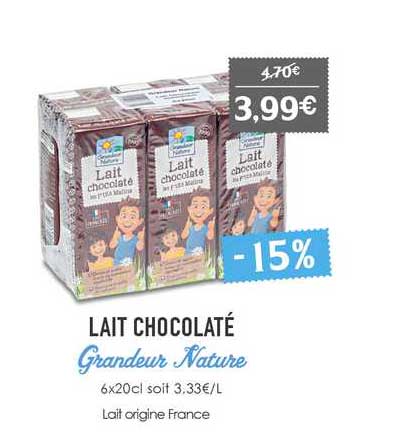 lait chocolaté grandeur nature