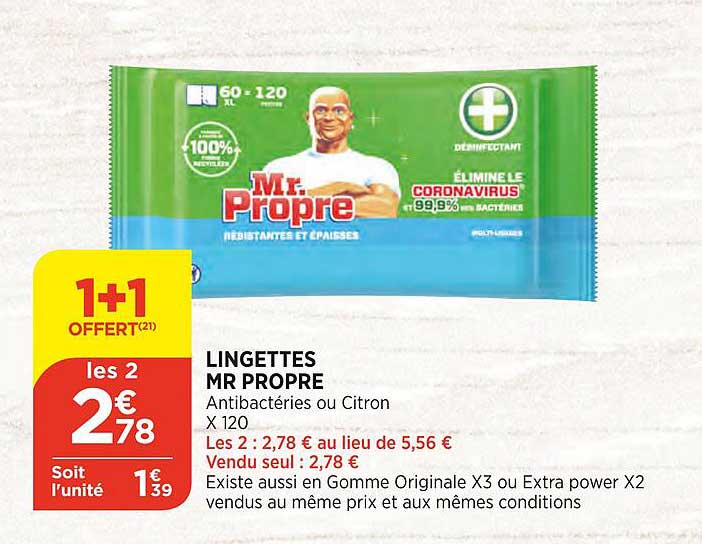 Lingettes Mr Propre