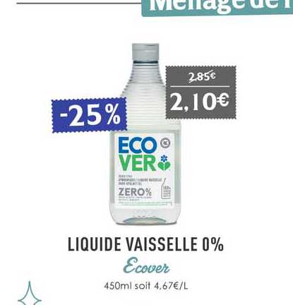liquide vaisselle 0% ecover