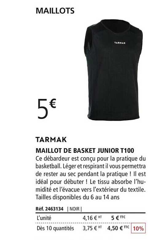 Maillot De Basket Junior T100 Tarmak