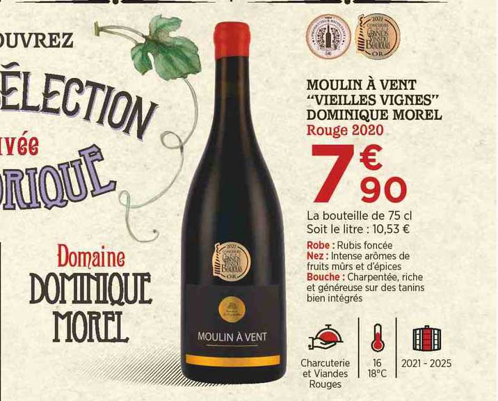 moulin à vent "vieilles vignes" dominique morel rouge 2020