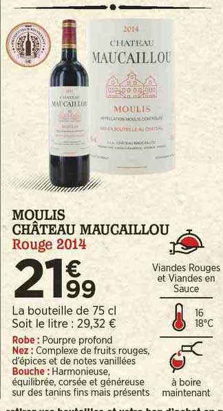 moulis château maucaillou rouge 2014