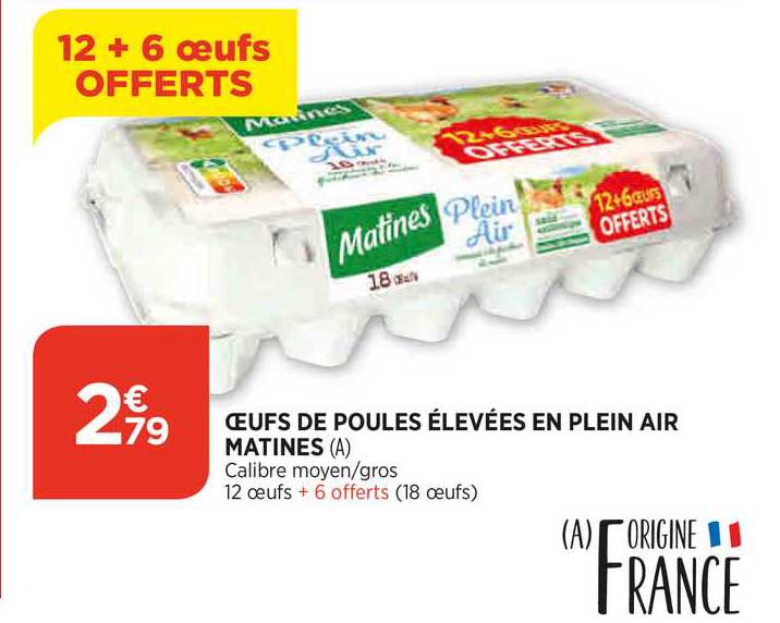 oeufs de poules élevées en plein air matines