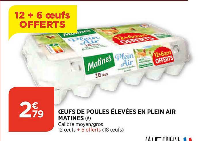 oeufs de poules élevées en plein air matines