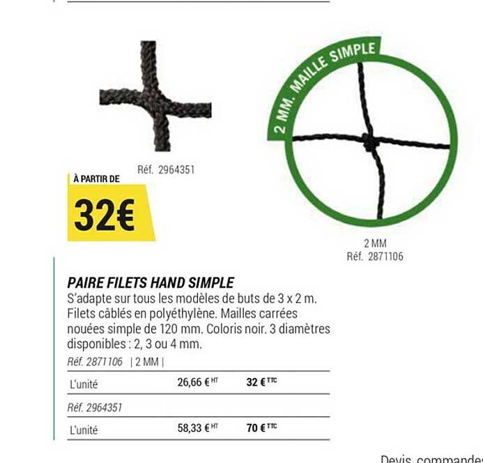 paire filets hand simple