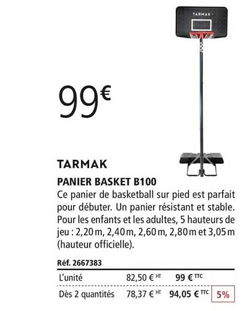 panier basket b100 tarmak
