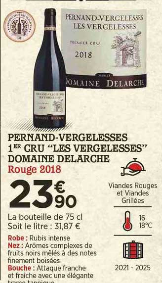pernand-vergelesses 1er cru "les vergelesses" domaine delarche rouge 2018