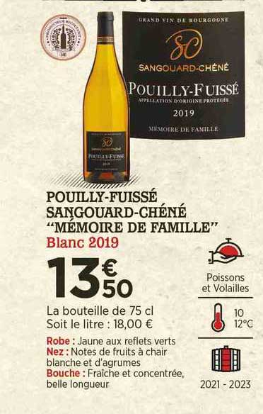 pouilly-fuissé sangouard-chéné "mémoire de famille" blanc 2019
