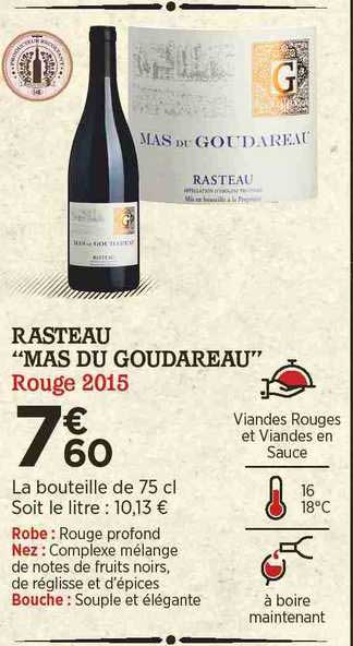 rasteau "mas du goudareau" rouge 2015