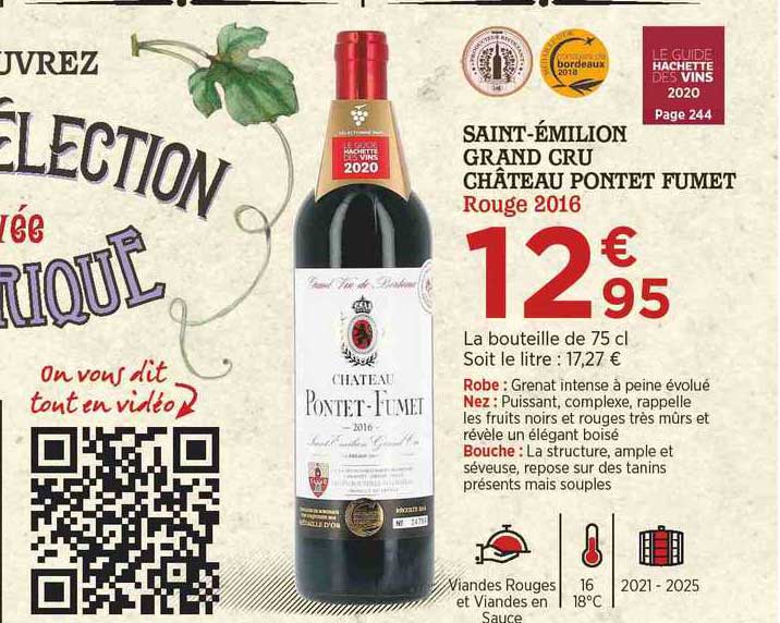 saint-émilion grand cru château pontet fumet rouge 2016