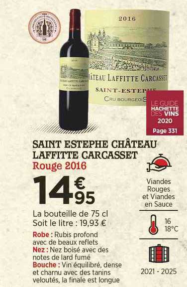 saint estèphe château laffitte carcasset rouge 2016