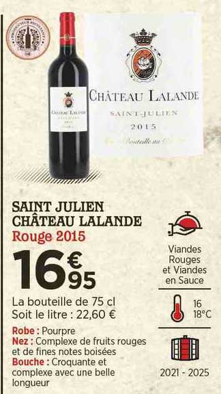 saint julien château lalande rouge 2015