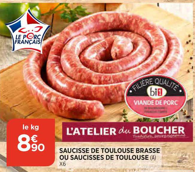 saucisse de toulouse brasse ou saucisses de toulouse l'atelier du boucher