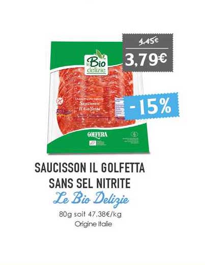 saucisson il golfetta sans sel nitrite