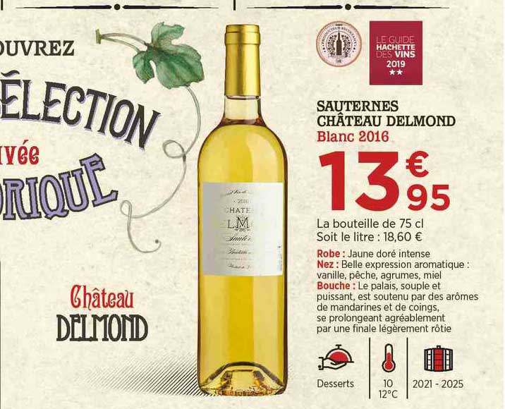 sauternes château delmond blanc 2016