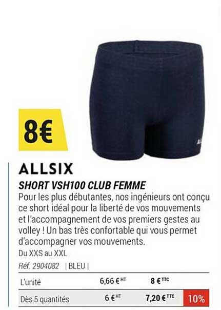 short vsh100 club femme allsix