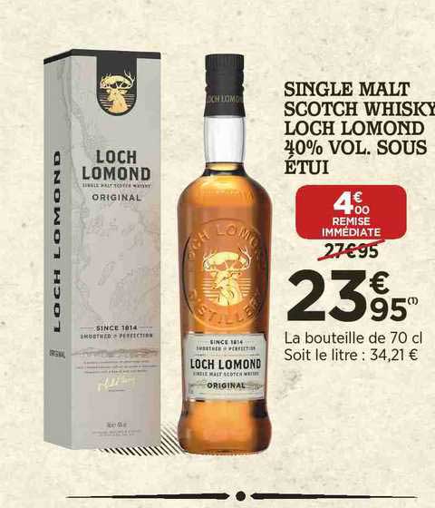 single malt scotch whisky loch lomond 40% vol. sous étui