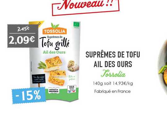 suprêmes de tofu ail des ours tossolia
