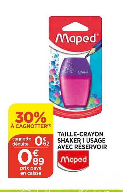 taille-crayon shaker 1 usage avec réservoir maped