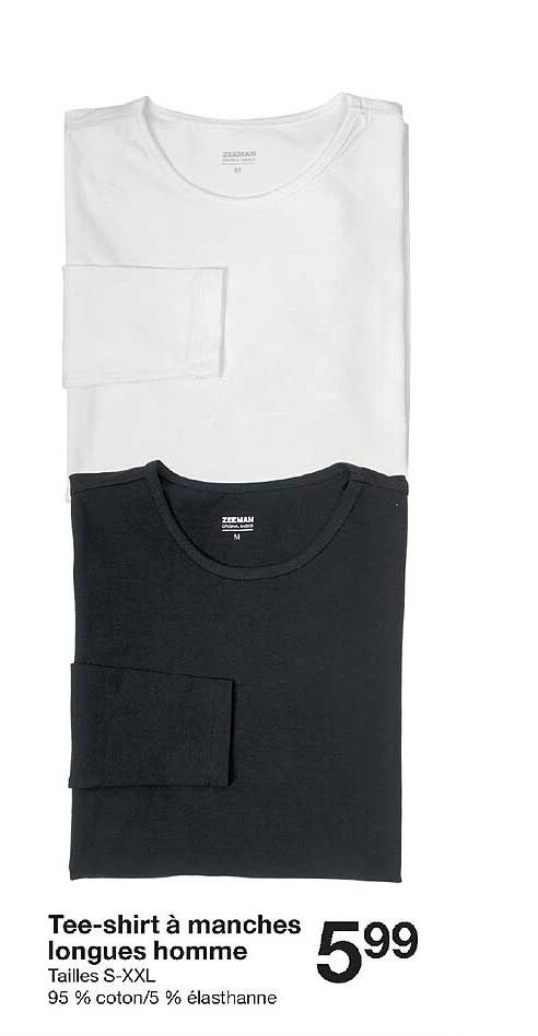 tee-shirt à manches longues homme