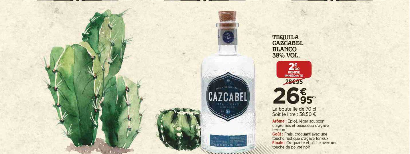 tequila cazcabel blanco 38% vol.