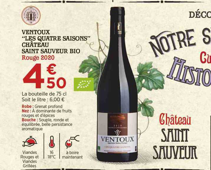 ventoux "les quatre saisons" château saint sauveur bio rouge 2020