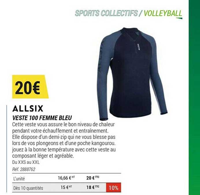 veste 100 femme bleu allsix