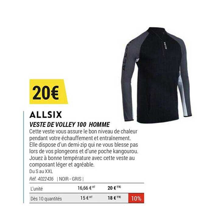 veste de volley 100 homme allsix