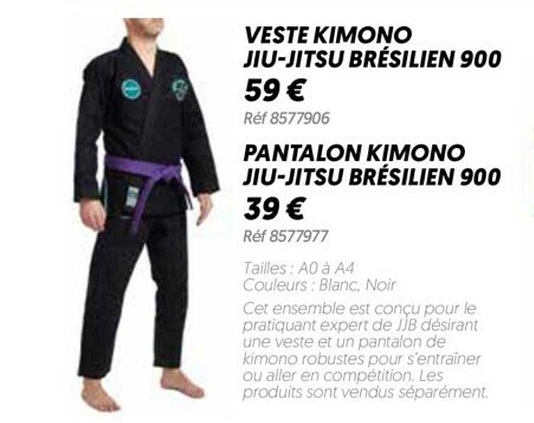 veste kimono jiu-jitsu brésilien 900, pantalon kimono jiu-jitsu brésilien 900