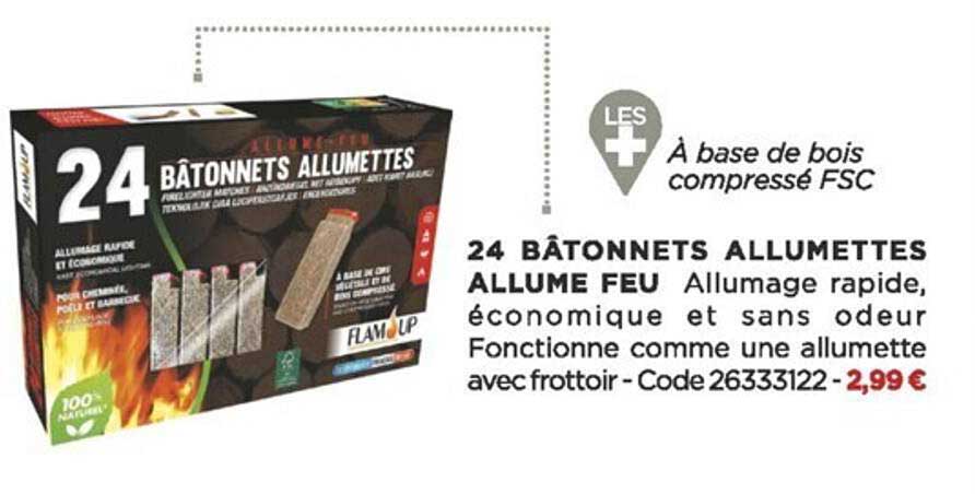 24 bâtonnets allumettes allume feu
