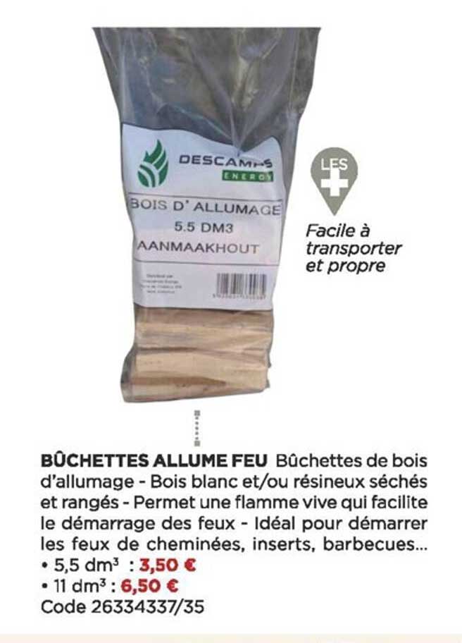 bûchettes allume feu