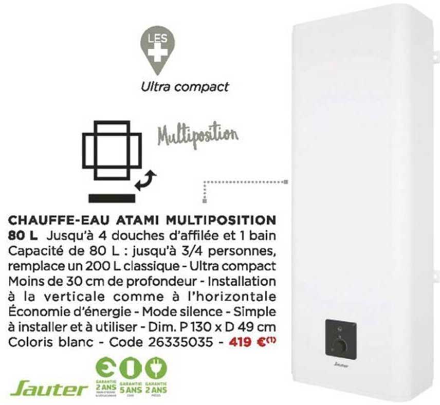 chauffe-eau atami multiposition 80 l sauter