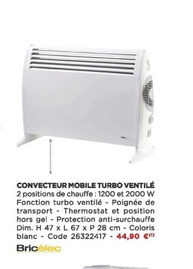 convecteur mobile turbo ventilé bricélec