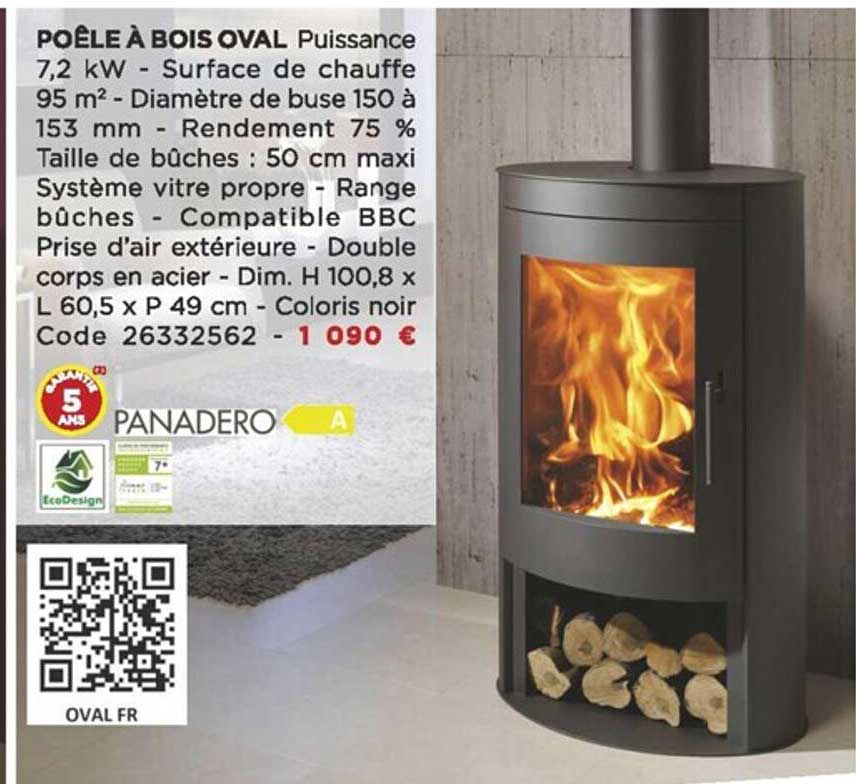 poêle à bois oval panadero