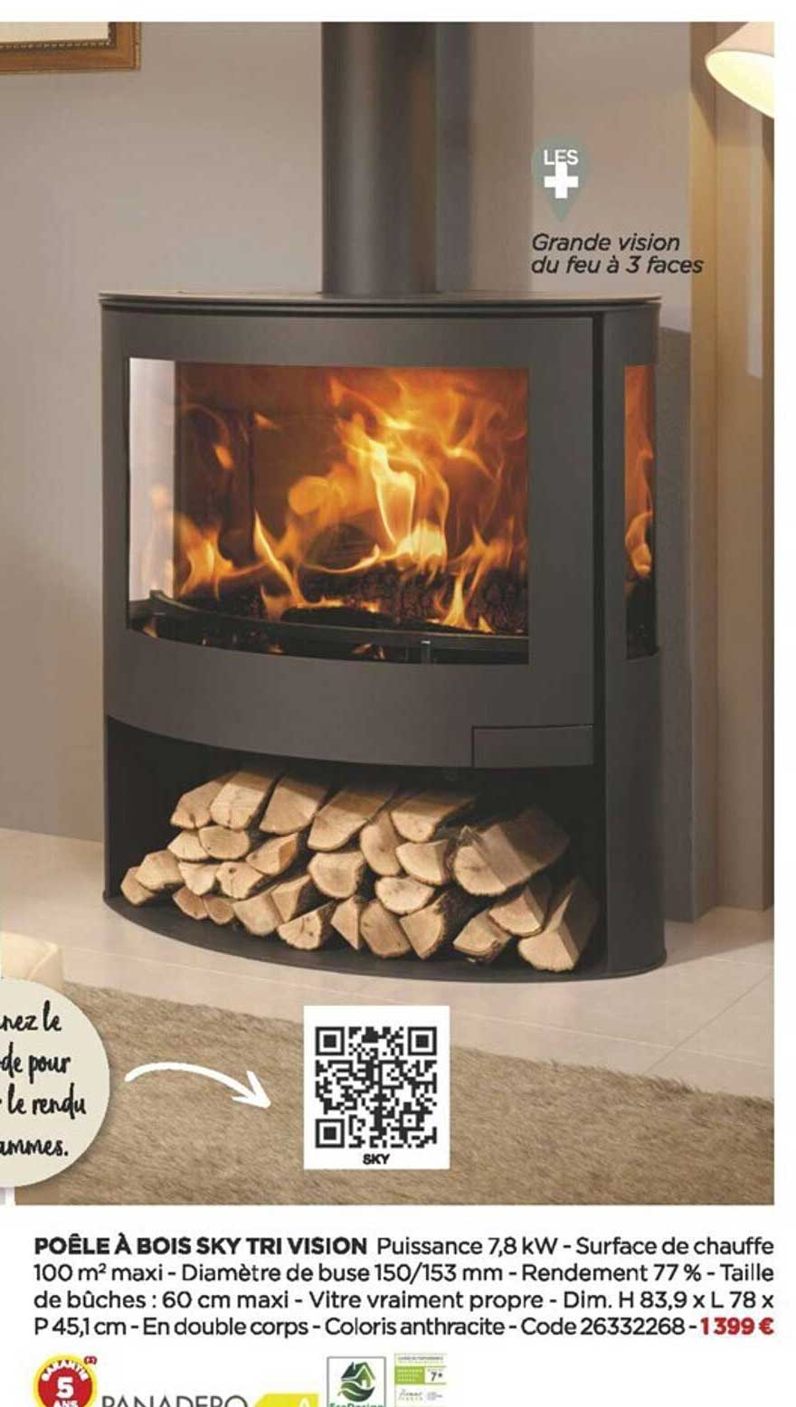 poêle à bois sky tri vision
