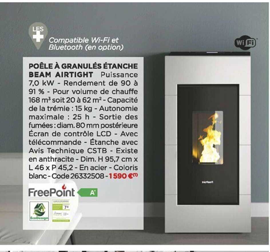 poêle à granulés étanche beam airtight freePoint