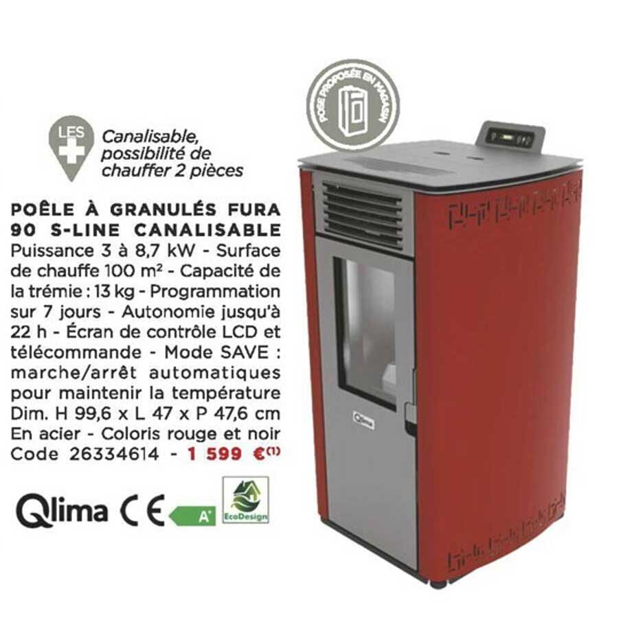 poêle à granulés fura 90 s-line canalisable qlima