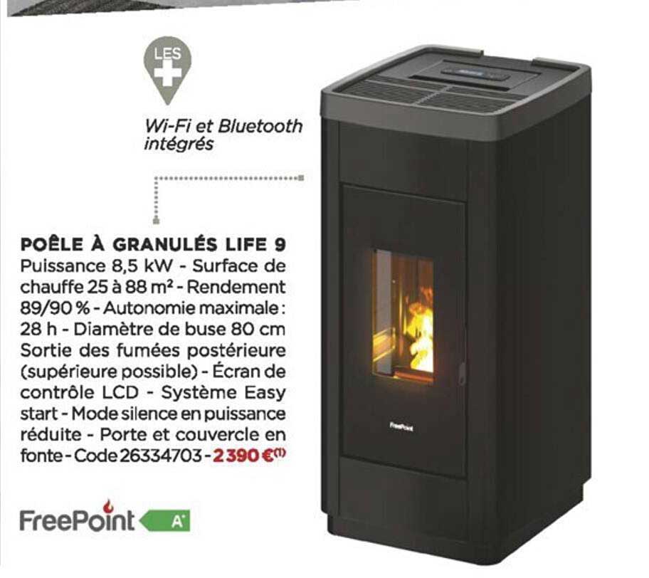 poêle à granulés life 9 freePoint